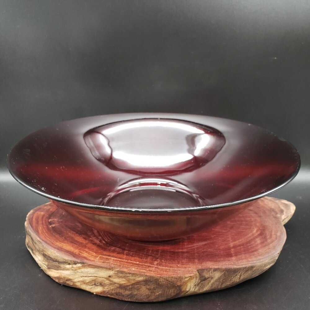 Vintage Anchor Hocking Royal Ruby Red Console Bowl 11.5″ Centerpiece Mid Century